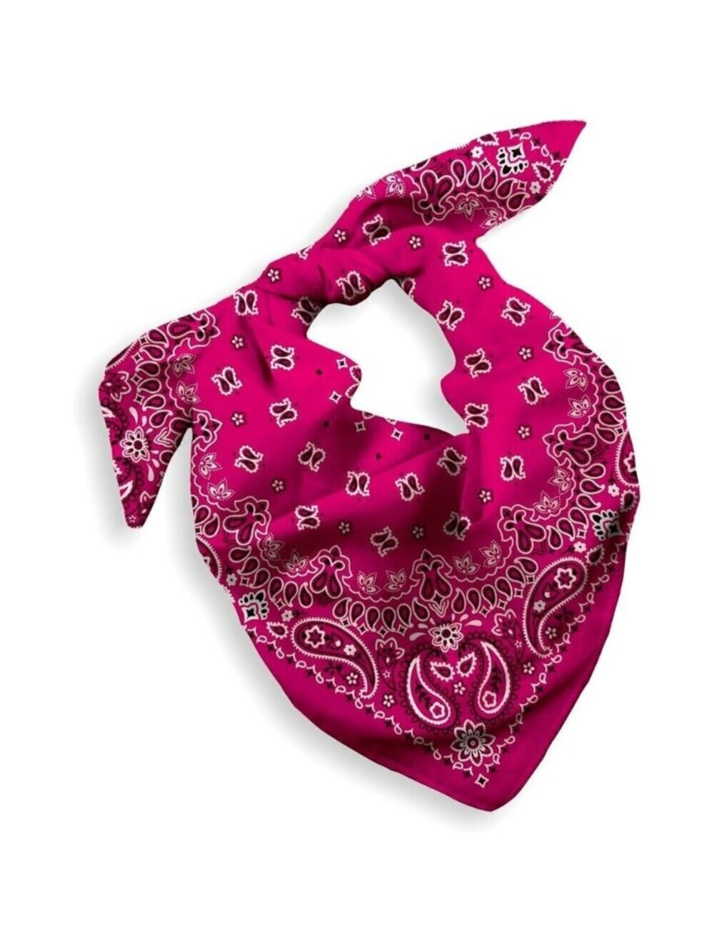 Women's Dark Pink Cotton Bandana Large Cowgirl Handkerchief Headband Scarf